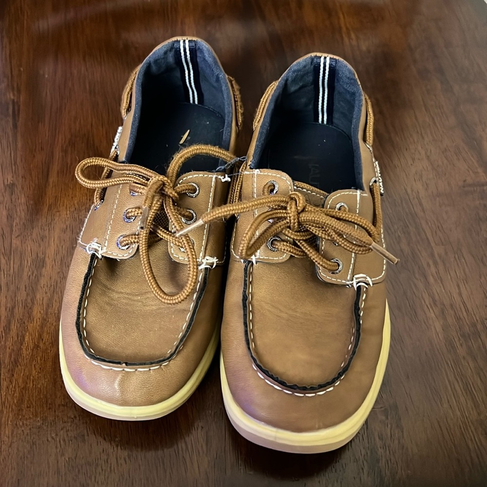 Nautica, leather topsiders boys size one